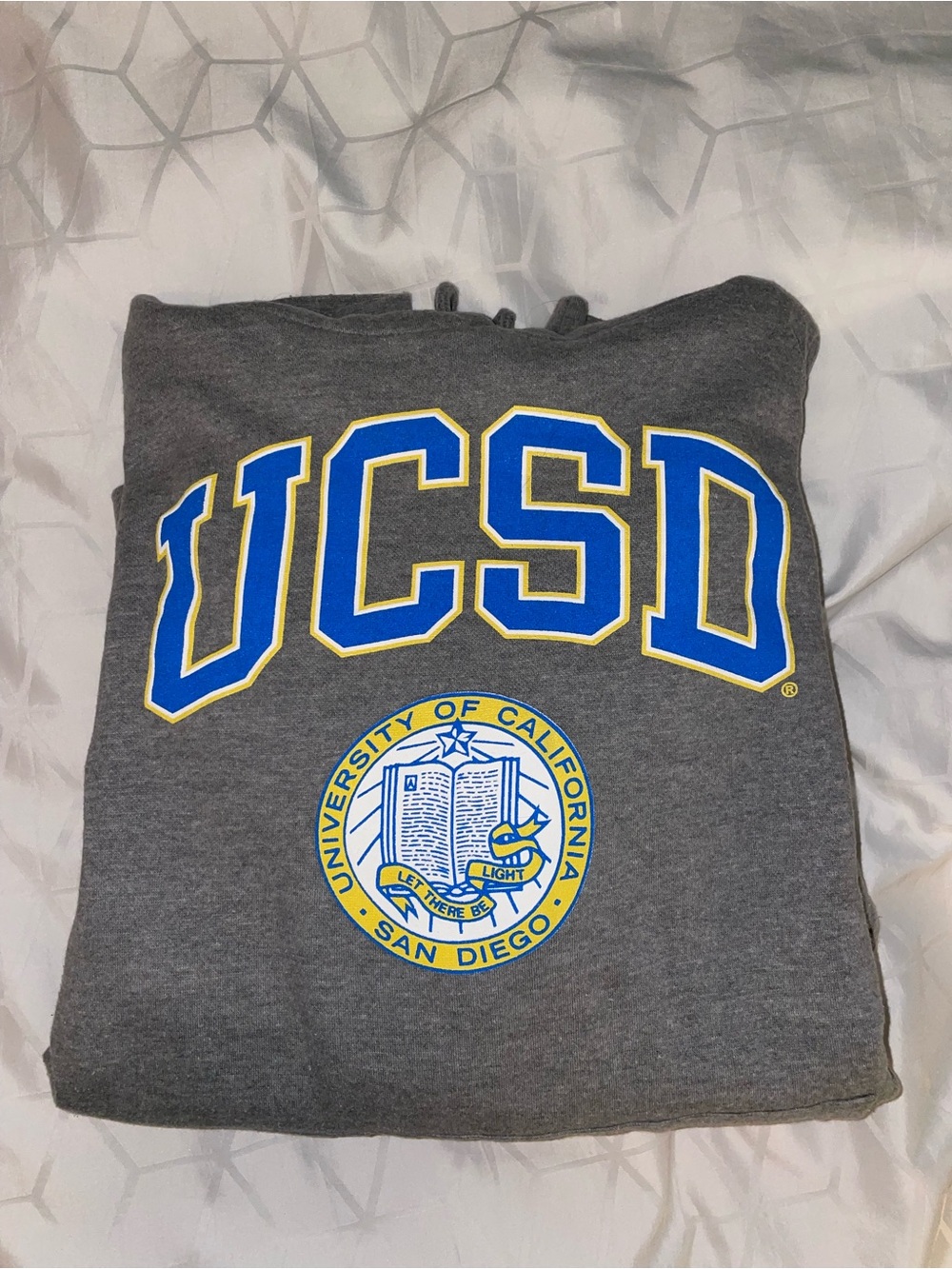 Blue 84 Men’s Grey Hoodie with Blue and Gold UCSD Logo